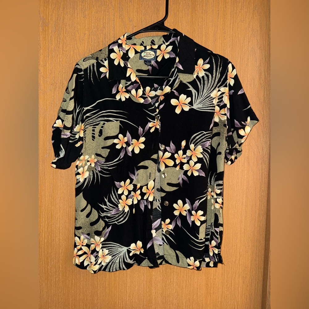 Tommy Bahama Black Floral Button Down Shirt
